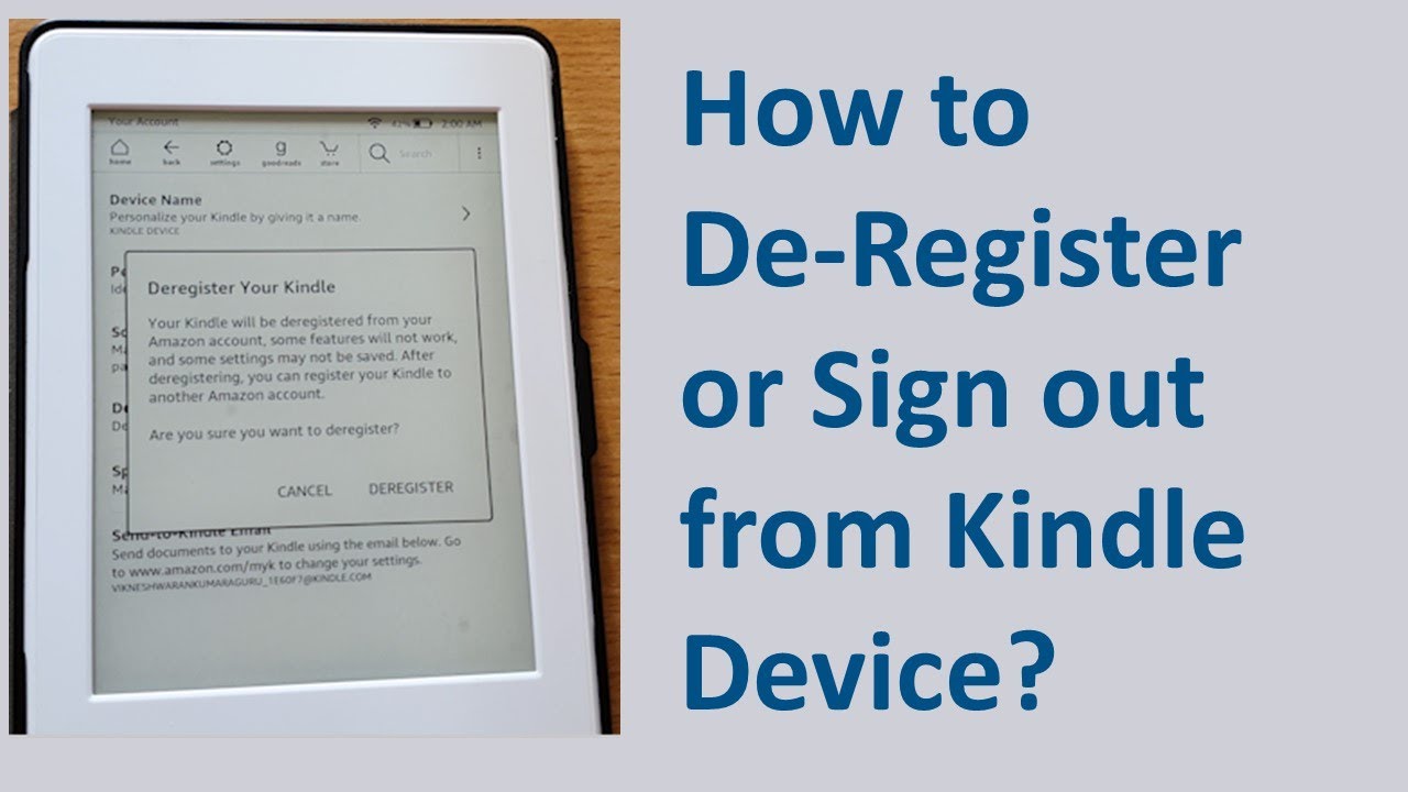 how to logout from amazon kindle app